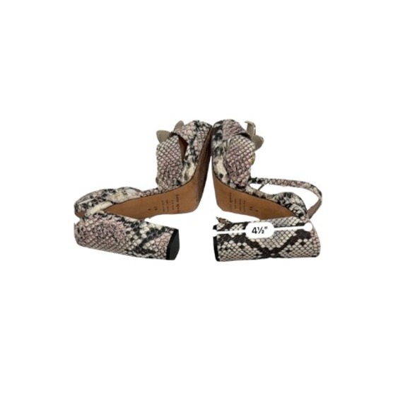 Kate Spade Rhinestone Sandal Heels 9.5 Snakeskin Leather Ankle Strap Statement - Picture 9 of 12